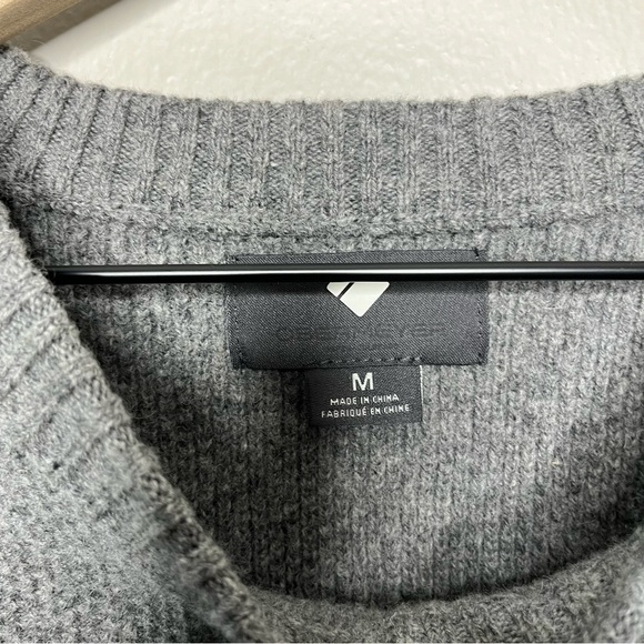 Obermeyer Men's Sweater Medium Textured Crew Neck Gray Lambswool Aspen Colorado - Picture 4 of 13